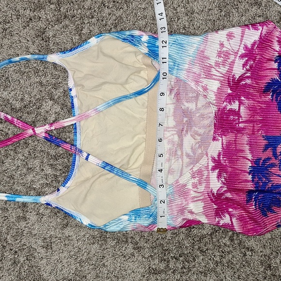 Catalina one-piece swimsuit - colorful lined palm trees - L - Picture 5 of 7